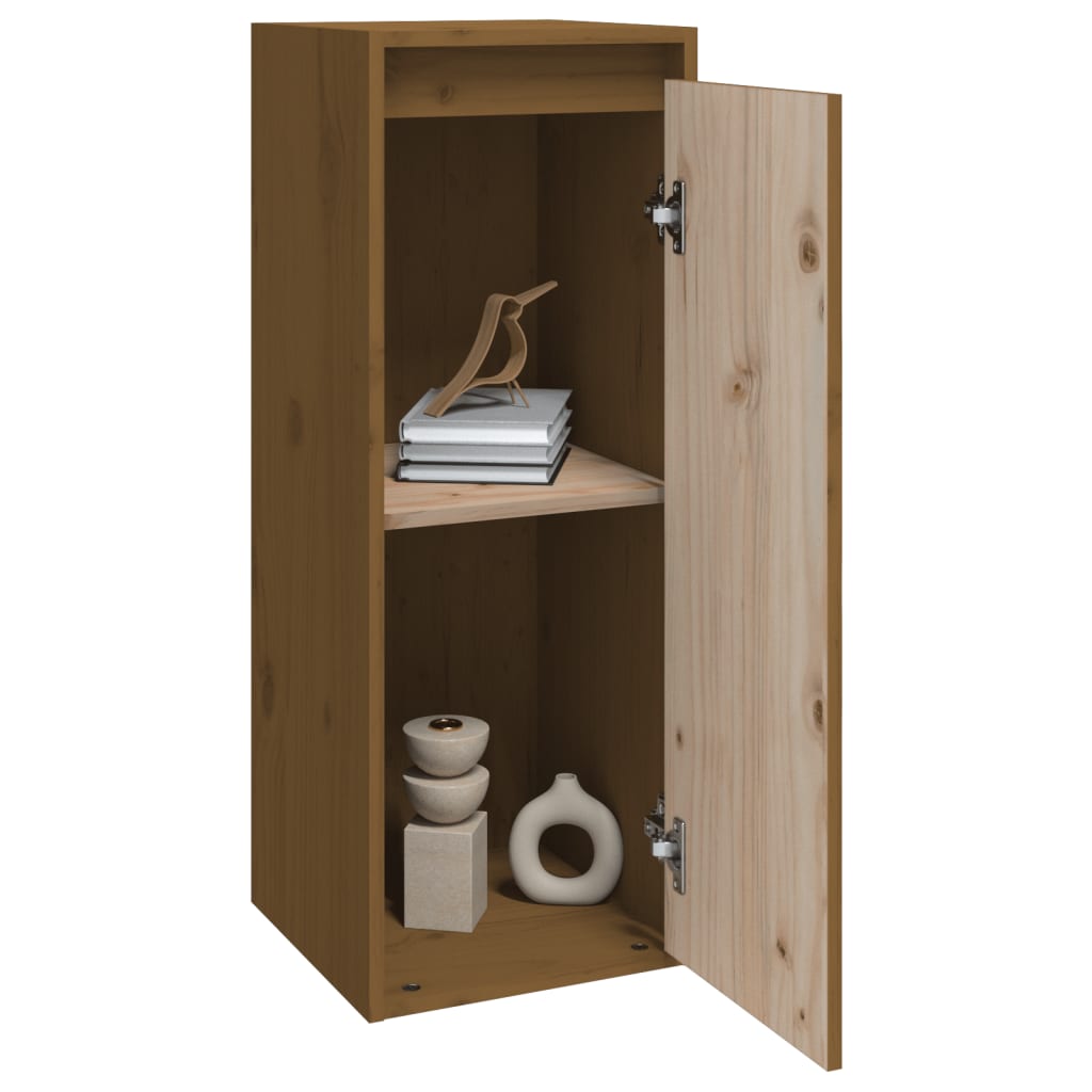 Väggskåp Honungsbrun 2 st 30x30x80 cm massiv furu