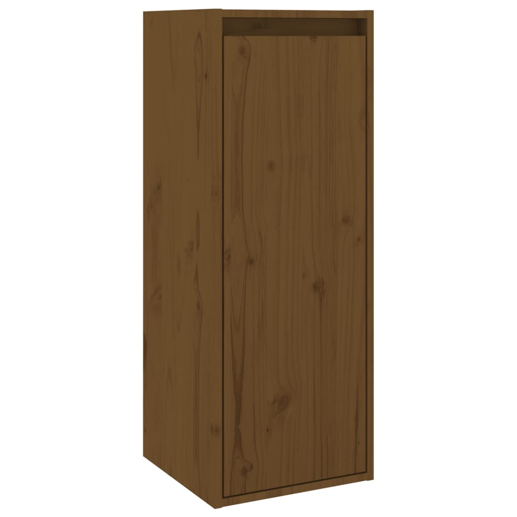 Väggskåp Honungsbrun 2 st 30x30x80 cm massiv furu