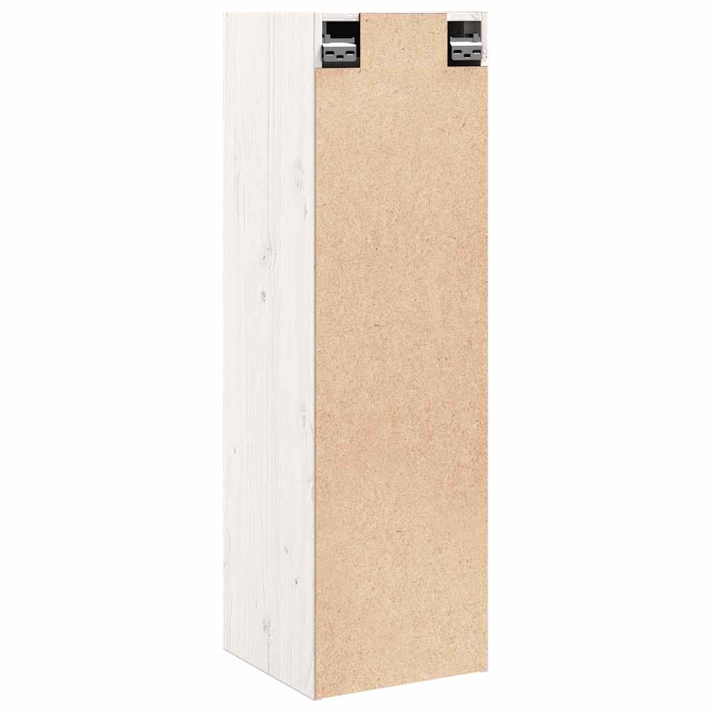 Väggskåp Vit 2 st 30x30x100 cm massiv furu