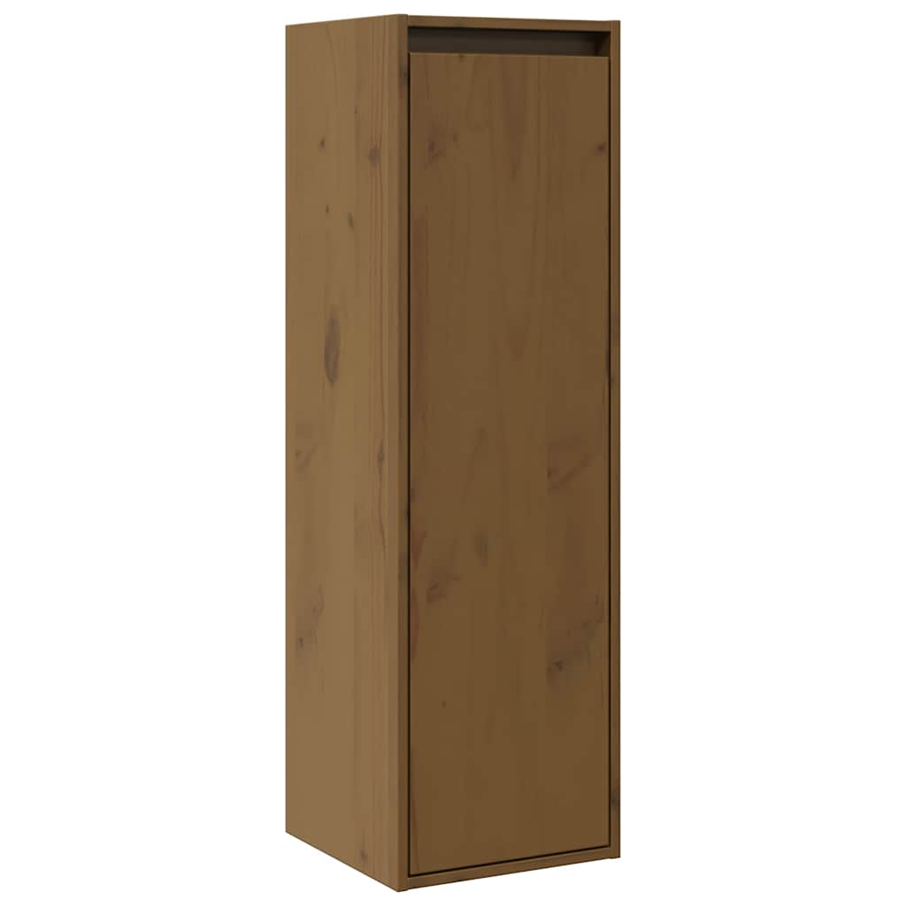Väggskåp Honungsbrun 2 st 30x30x100 cm massiv furu
