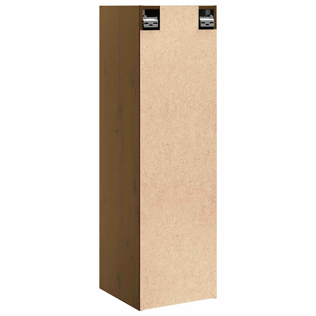 Väggskåp Honungsbrun 2 st 30x30x100 cm massiv furu