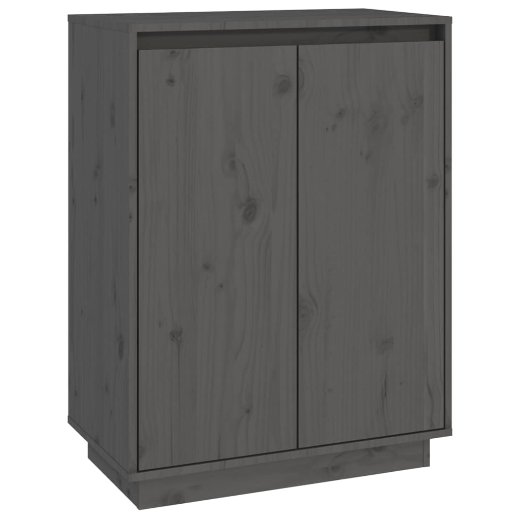 Skoställ Grå Skoskåp 60x35x80 cm massiv furu