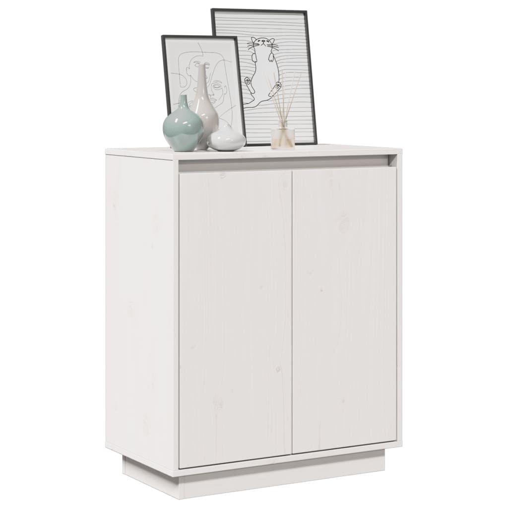 Skänk Vit 60x34x75 cm massiv furu