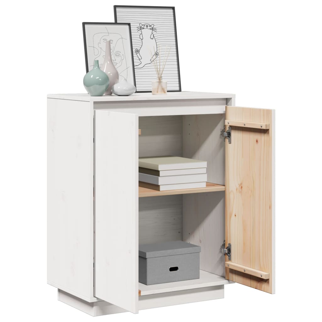 Skänk Vit 60x34x75 cm massiv furu