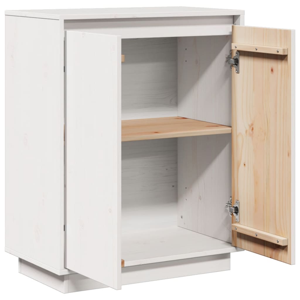 Skänk Vit 60x34x75 cm massiv furu