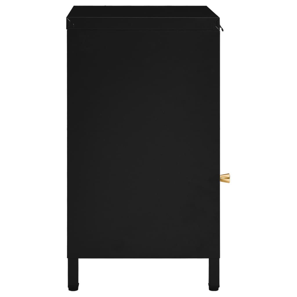 Sängbord 2 st svart 40x30x54,5 cm stål och glas