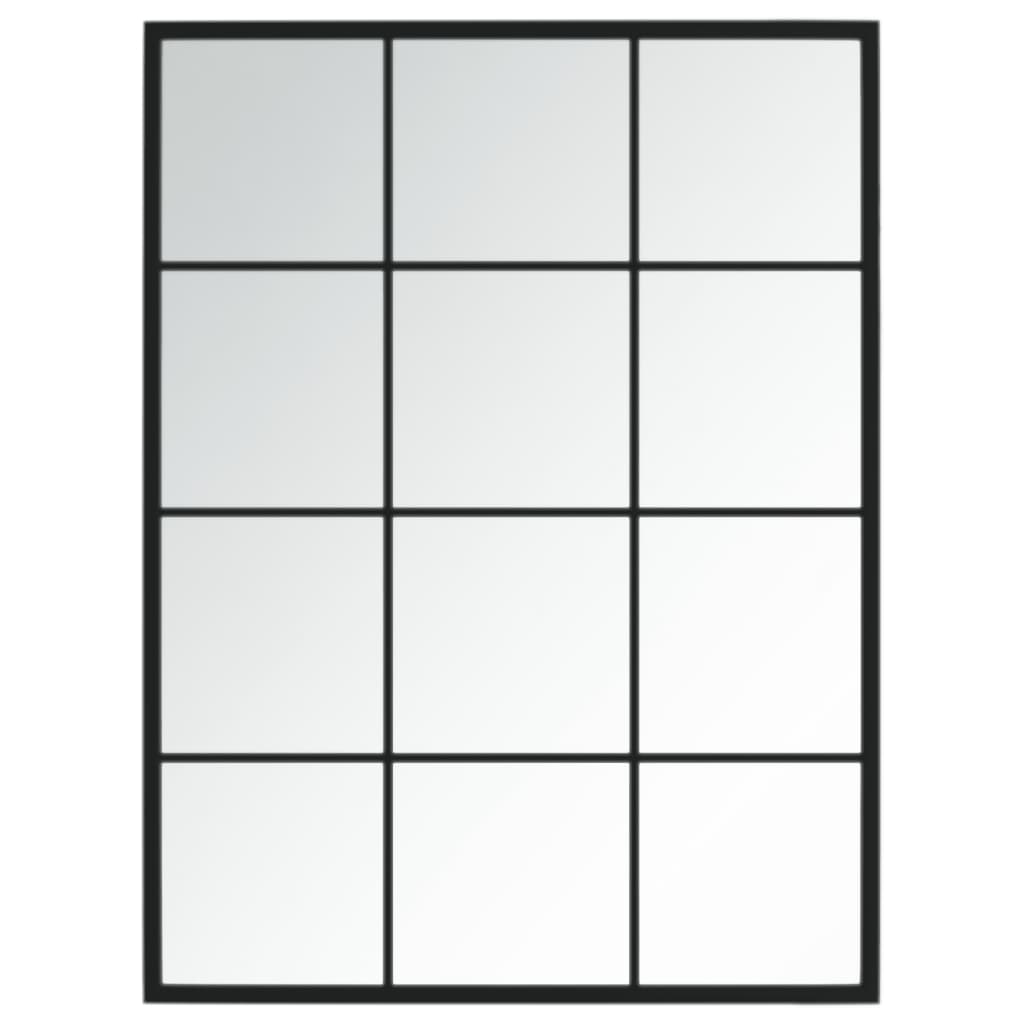 Väggspegel Svart 80x60 cm metall