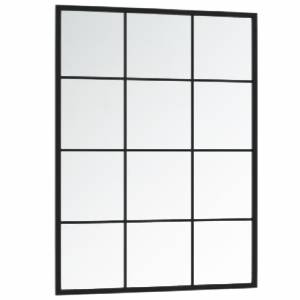 Väggspegel Svart 80x60 cm metall