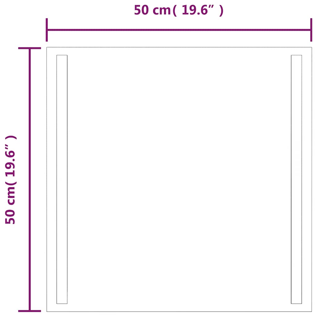 Badrumsspegel LED 50x50 cm
