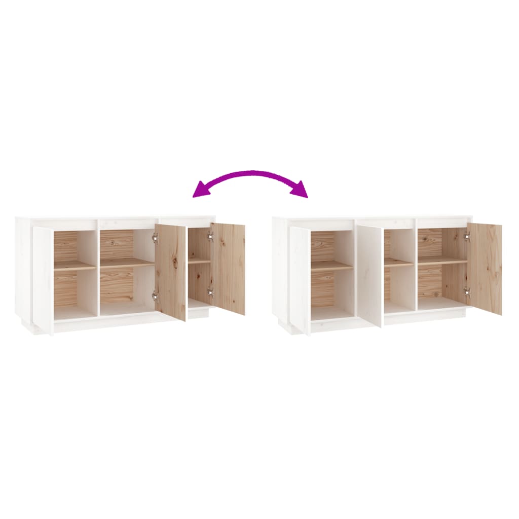 Skänk Vit 111x34x60 cm massiv furu