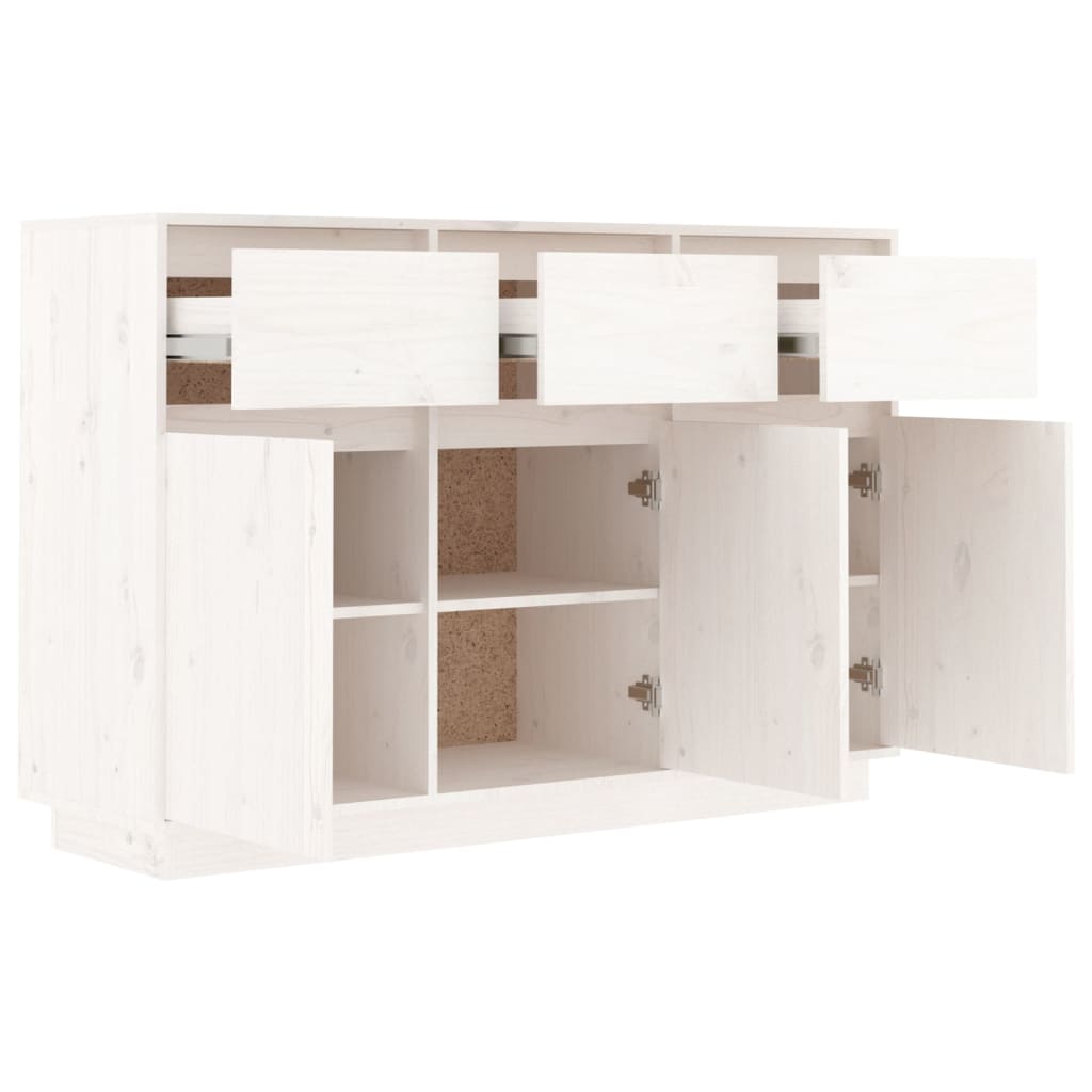 Skänk Vit 110x34x75 cm massiv furu