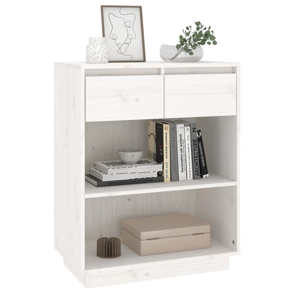 Avlastningsbord Konsollbord Vit 60x34x75 cm massiv furu