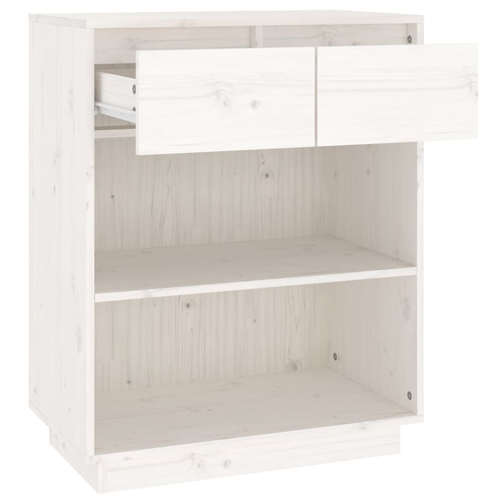 Avlastningsbord Konsollbord Vit 60x34x75 cm massiv furu