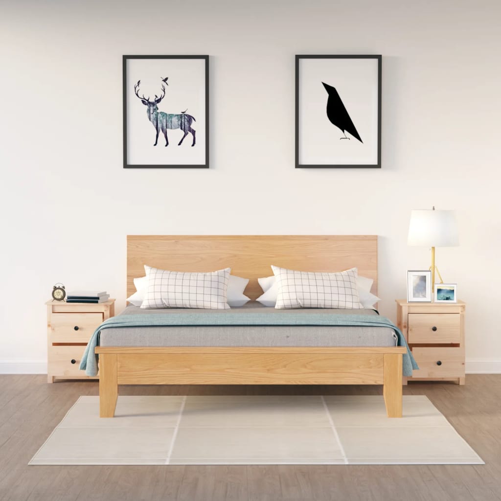 Sängbord 2 st 50x35x61,5 cm massiv furu