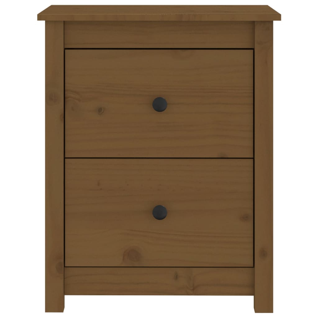 Sängbord 2 st honungsbrun 50x35x61,5 cm massiv furu