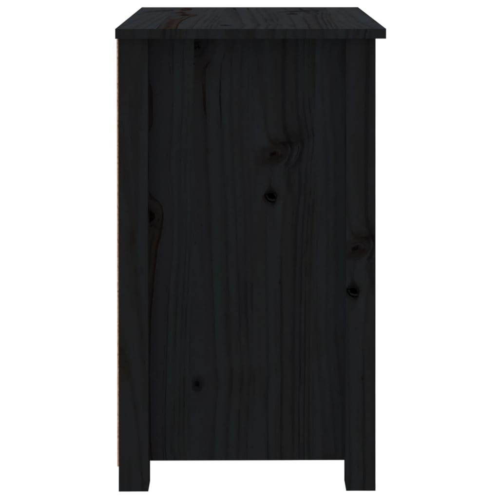 Sängbord 2 st svart 50x35x61,5 cm massiv furu