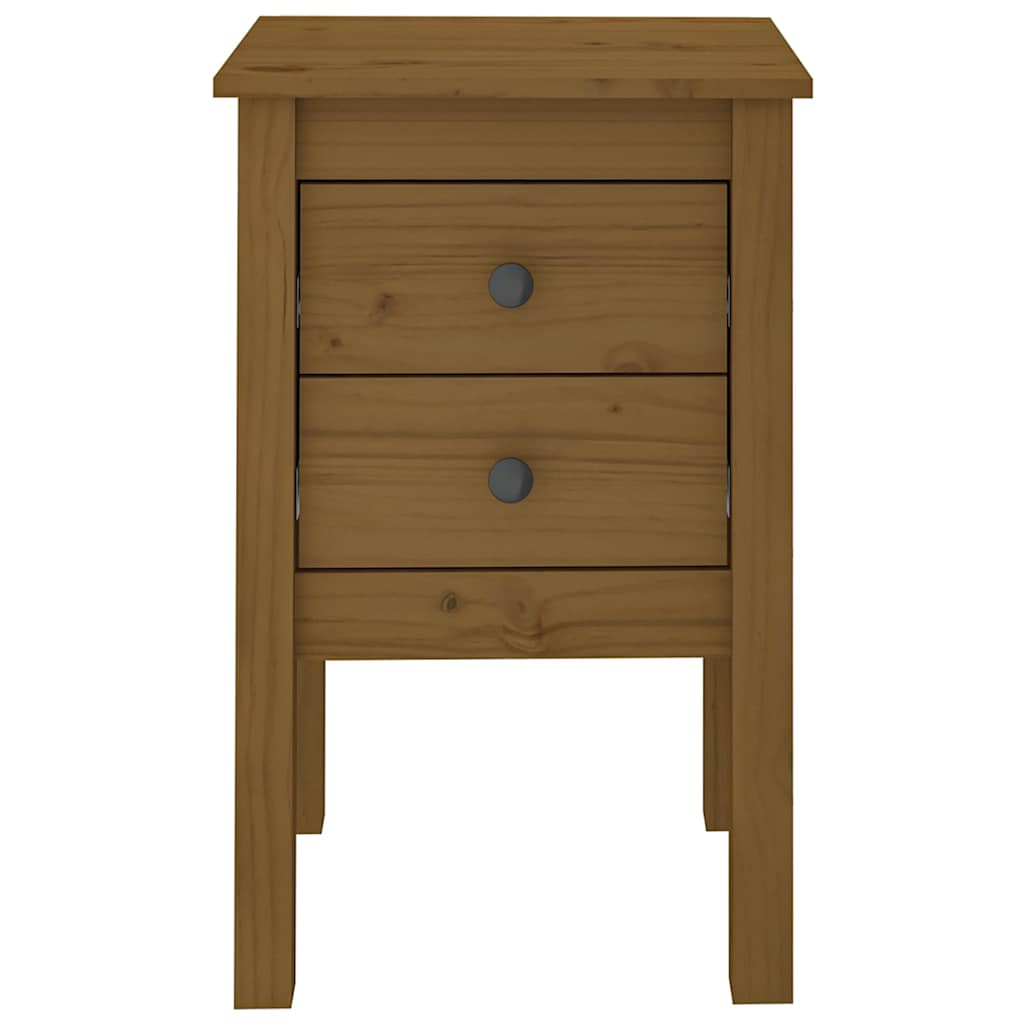 Sängbord 2 st honungsbrun 40x35x61,5 cm massiv furu