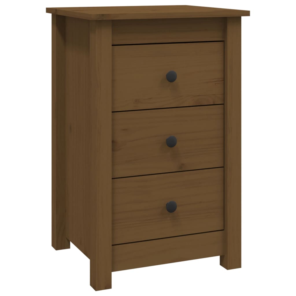 Sängbord 2 st honungsbrun 40x35x61,5 cm massiv furu
