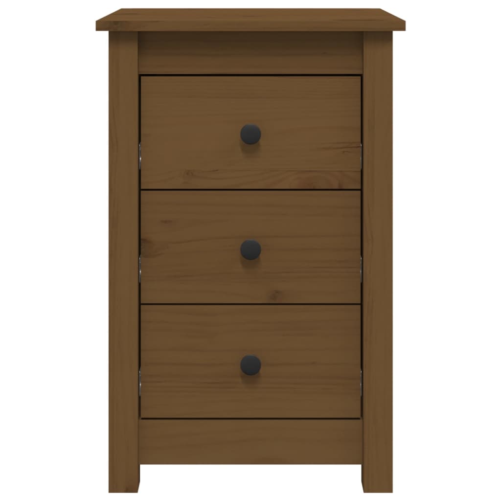 Sängbord 2 st honungsbrun 40x35x61,5 cm massiv furu