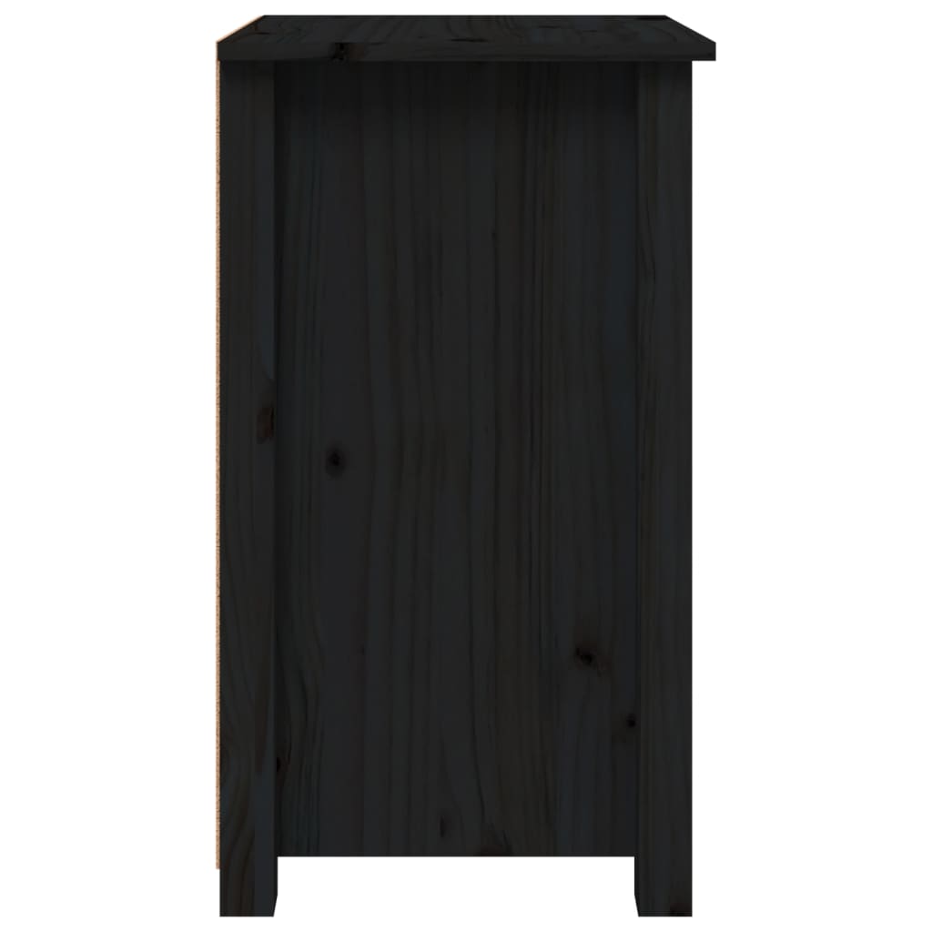 Sängbord 2 st svart 40x35x61,5 cm massiv furu