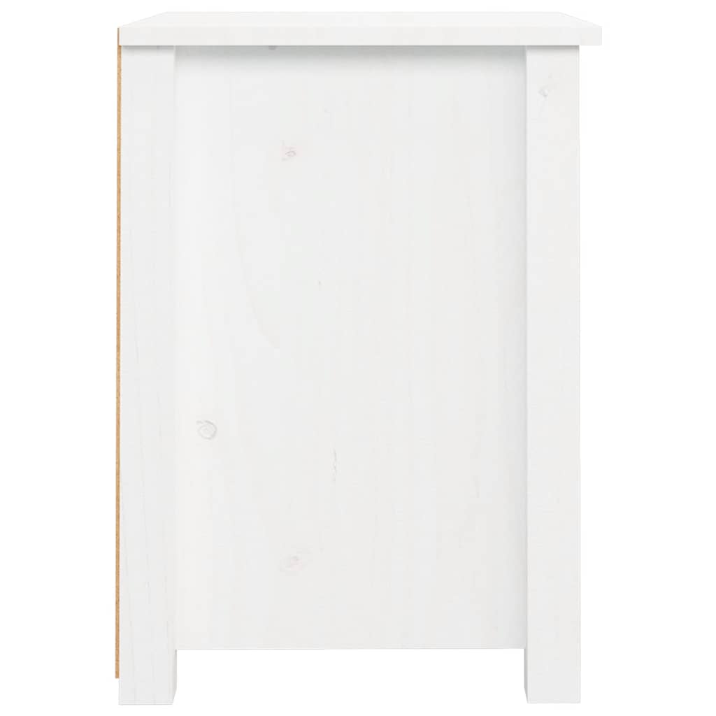 Sängbord 2 st vit 40x35x49 cm massiv furu