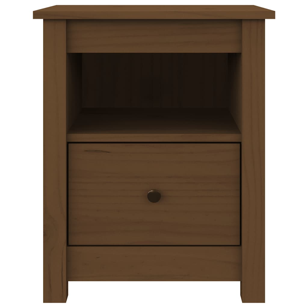 Sängbord 2 st honungsbrun 40x35x49 cm massiv furu