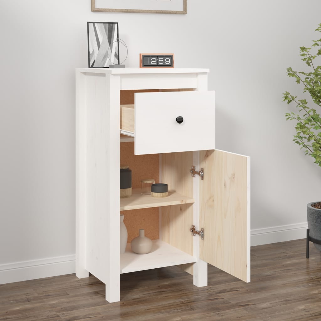 Skänk Vit 40x35x80 cm massiv furu