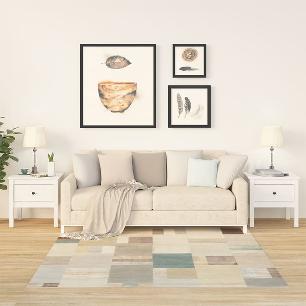 Sidobord Vit 2 st 50x50x49 cm massivt furuträ