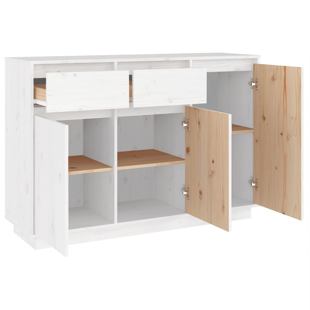 Skänk Vit 110x34x75 cm massiv furu