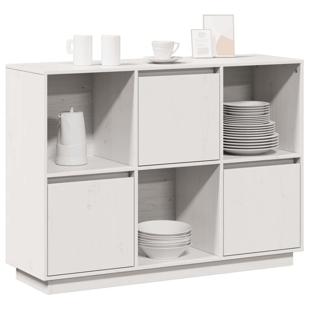 Skänk Vit 110,5x35x80 cm massiv furu