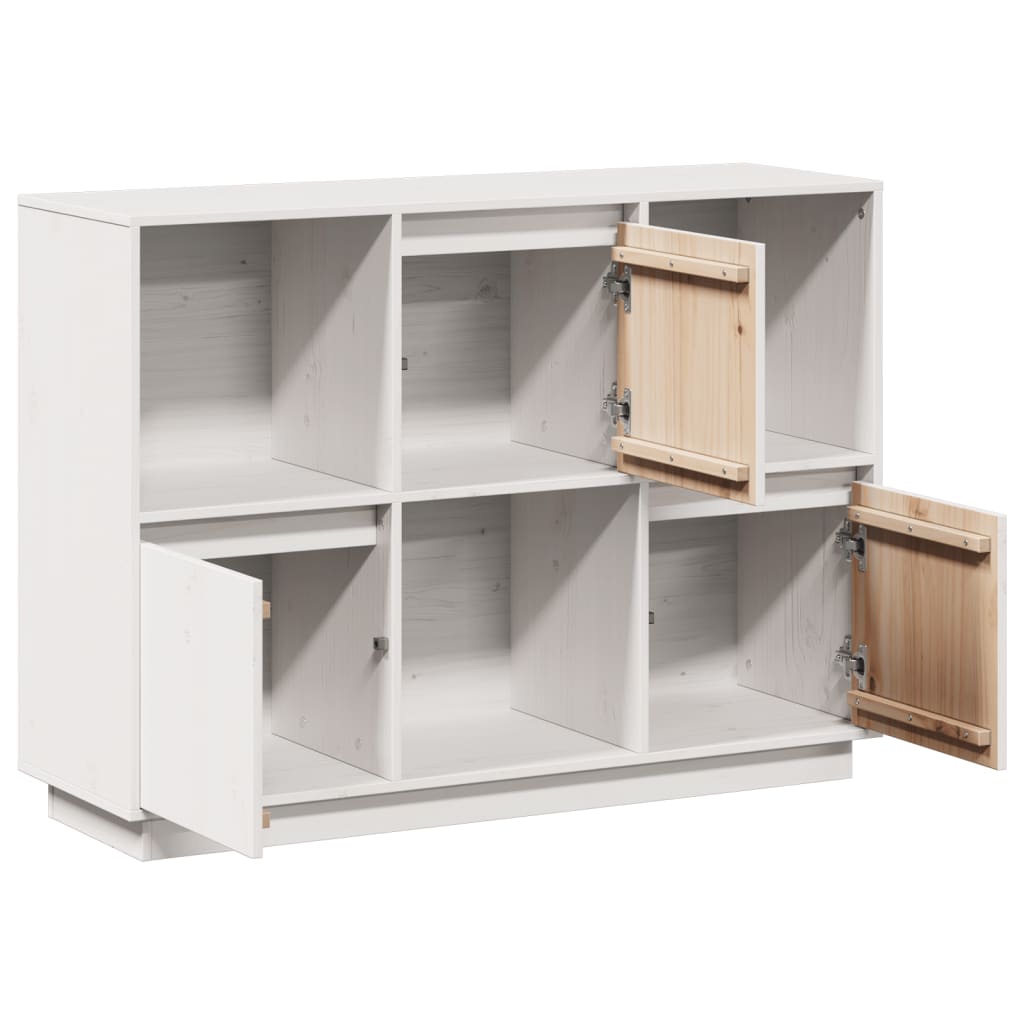 Skänk Vit 110,5x35x80 cm massiv furu