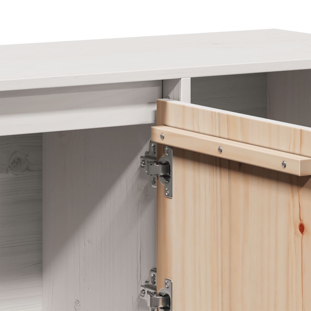 Skänk Vit 110,5x35x80 cm massiv furu