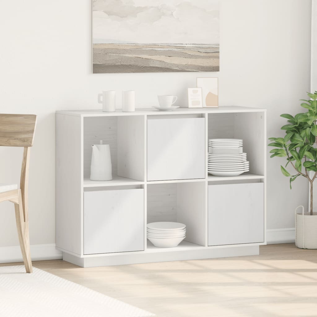 Skänk Vit 110,5x35x80 cm massiv furu