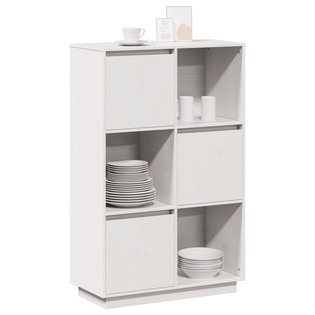 Skåp Vit 74x35x117 cm massiv furu