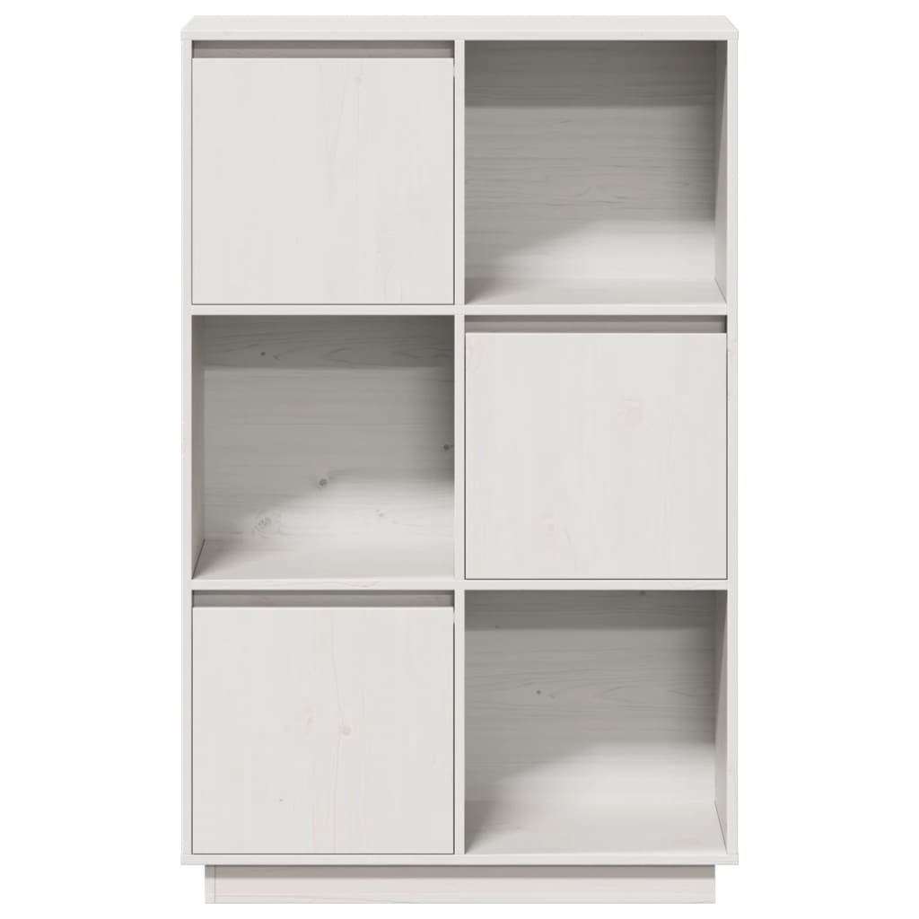 Skåp Vit 74x35x117 cm massiv furu
