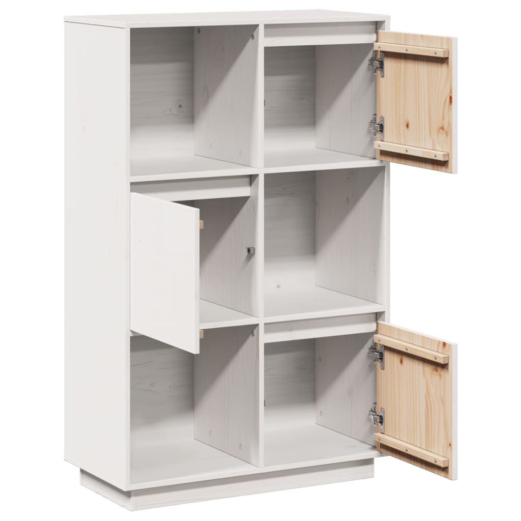 Skåp Vit 74x35x117 cm massiv furu