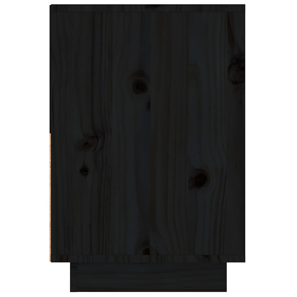 Sängbord 2 st svart 60x34x51 cm massiv furu