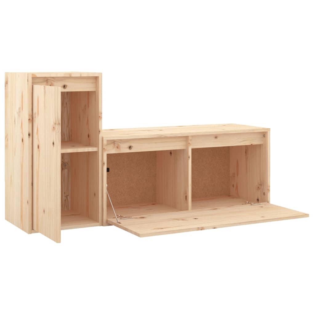 Tv-bänk 2 st massiv furu