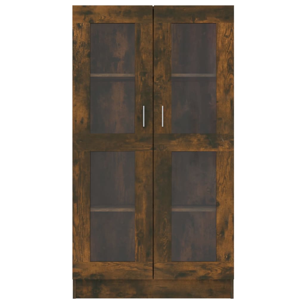 Vitrinskåp Rökfärgad Ek 82,5x30,5x150 cm