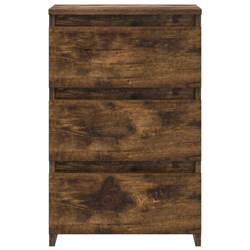 Sängbord 2 st rökfärgad ek 40x35x62,5 cm konstruerat trä