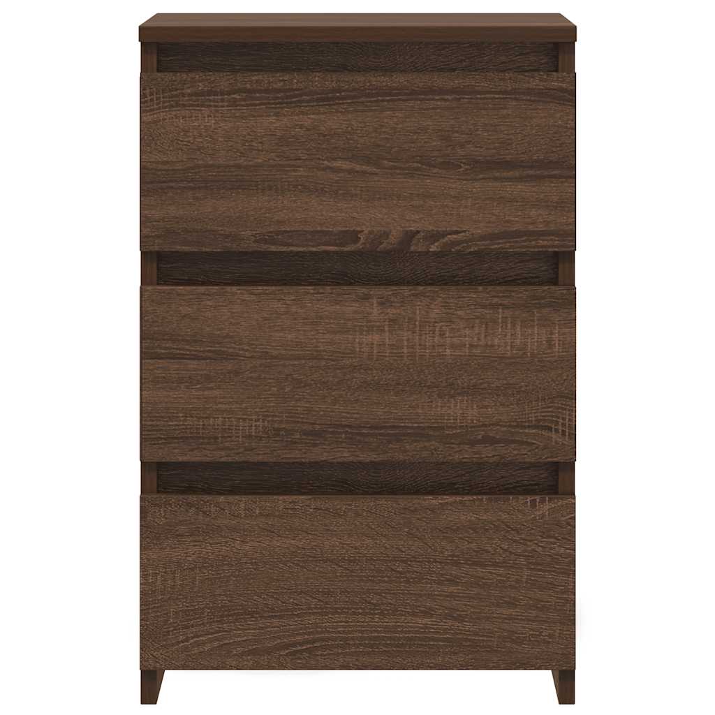 Sängbord 2 st brun ek 40x35x62,5 cm konstruerat trä