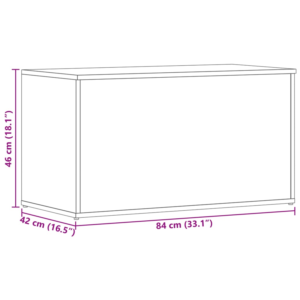 Förvaringskista Brun Ek 84x42x46 cm