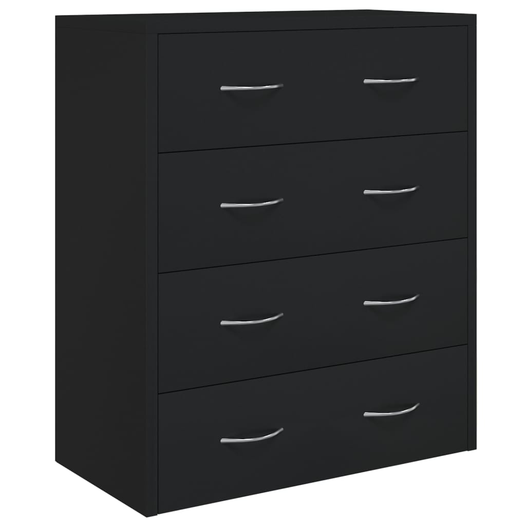 Byrå Svart med 4 lådor 60x30,5x71 cm