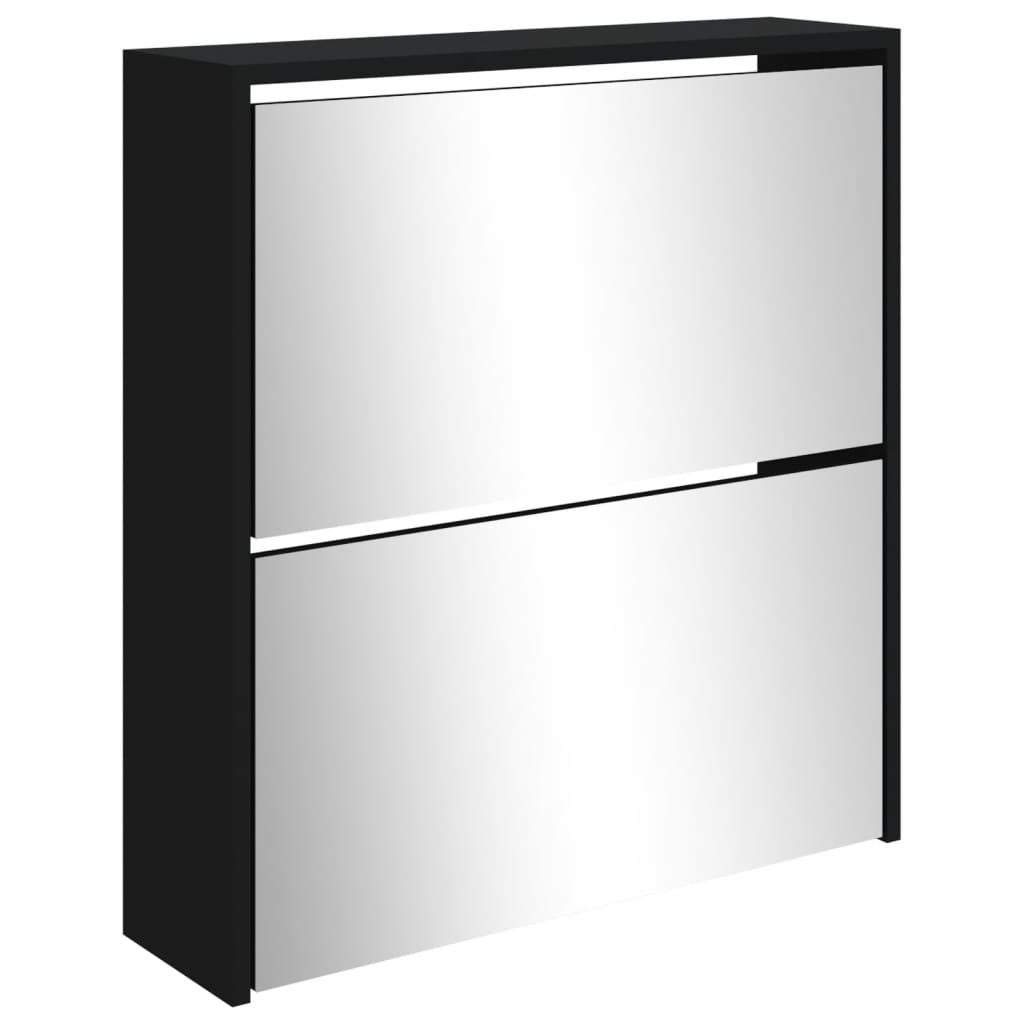 Skoställ Svart Skoskåp med 2 skåp 63x17x67 cm