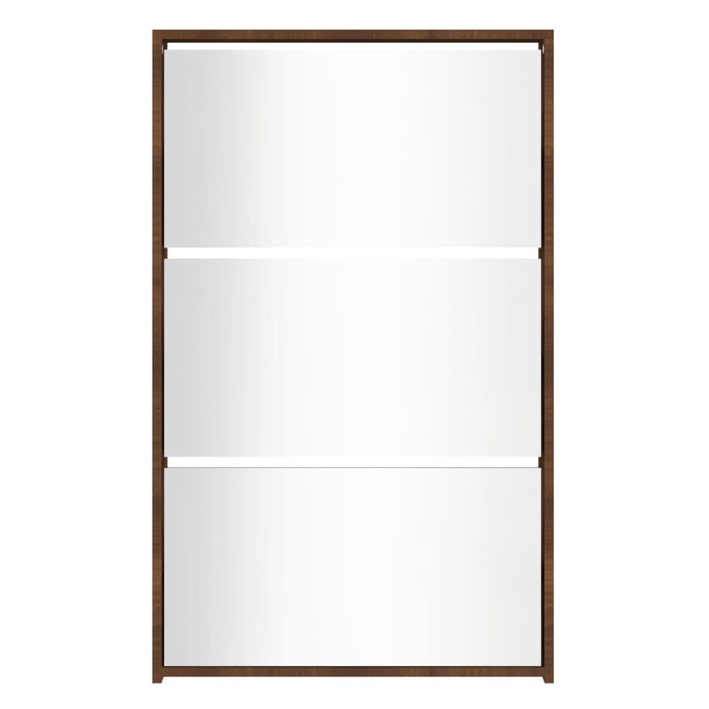 Skoskåp med 3 skåp brun ek 63x17x102,5 cm