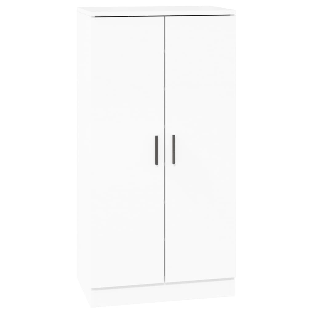 Skoställ Högglans Vit Skoskåp 55x35x108 cm