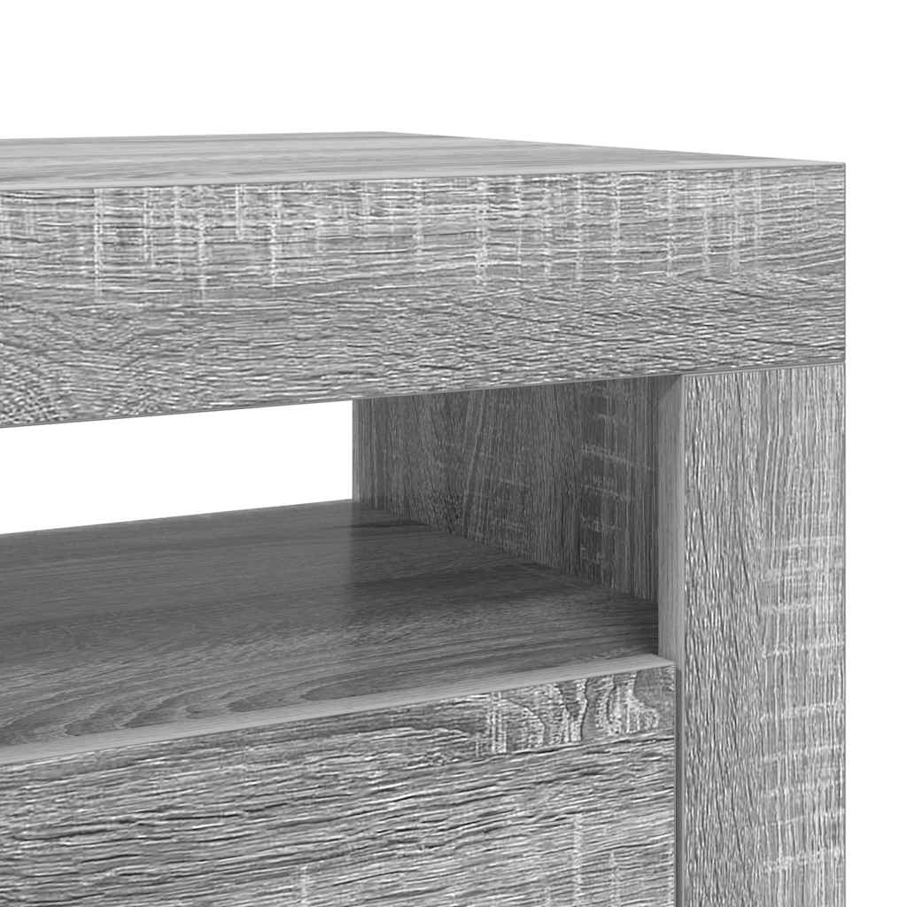 TV-Möbel Sonoma Grå TV-Bänk LED 120x35x40 cm