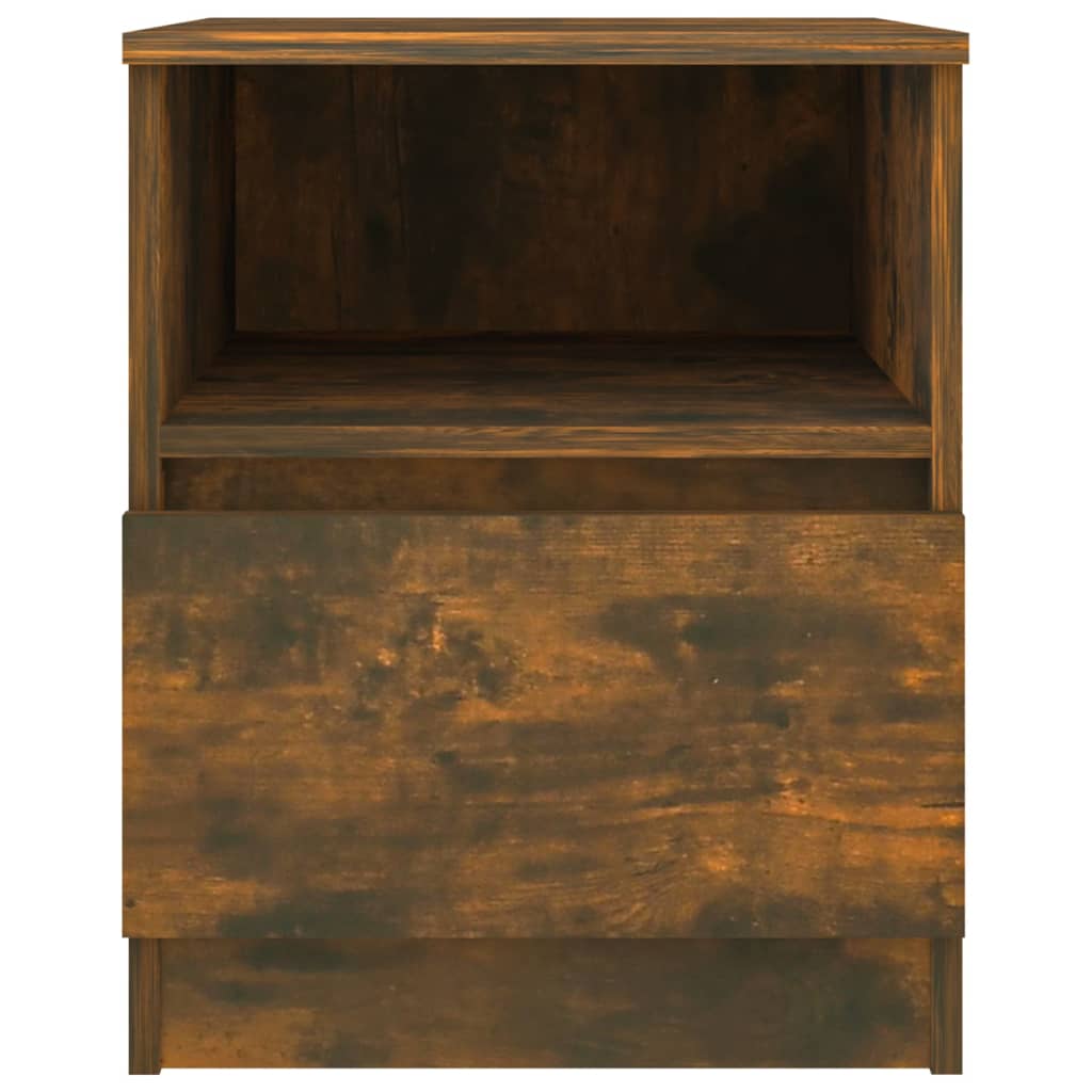 Sängbord 2 st rökfärgad ek 40x40x50 cm konstruerat trä