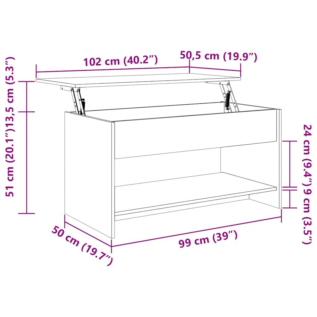 Soffbord Sonoma Ek 102x50x52,5 cm