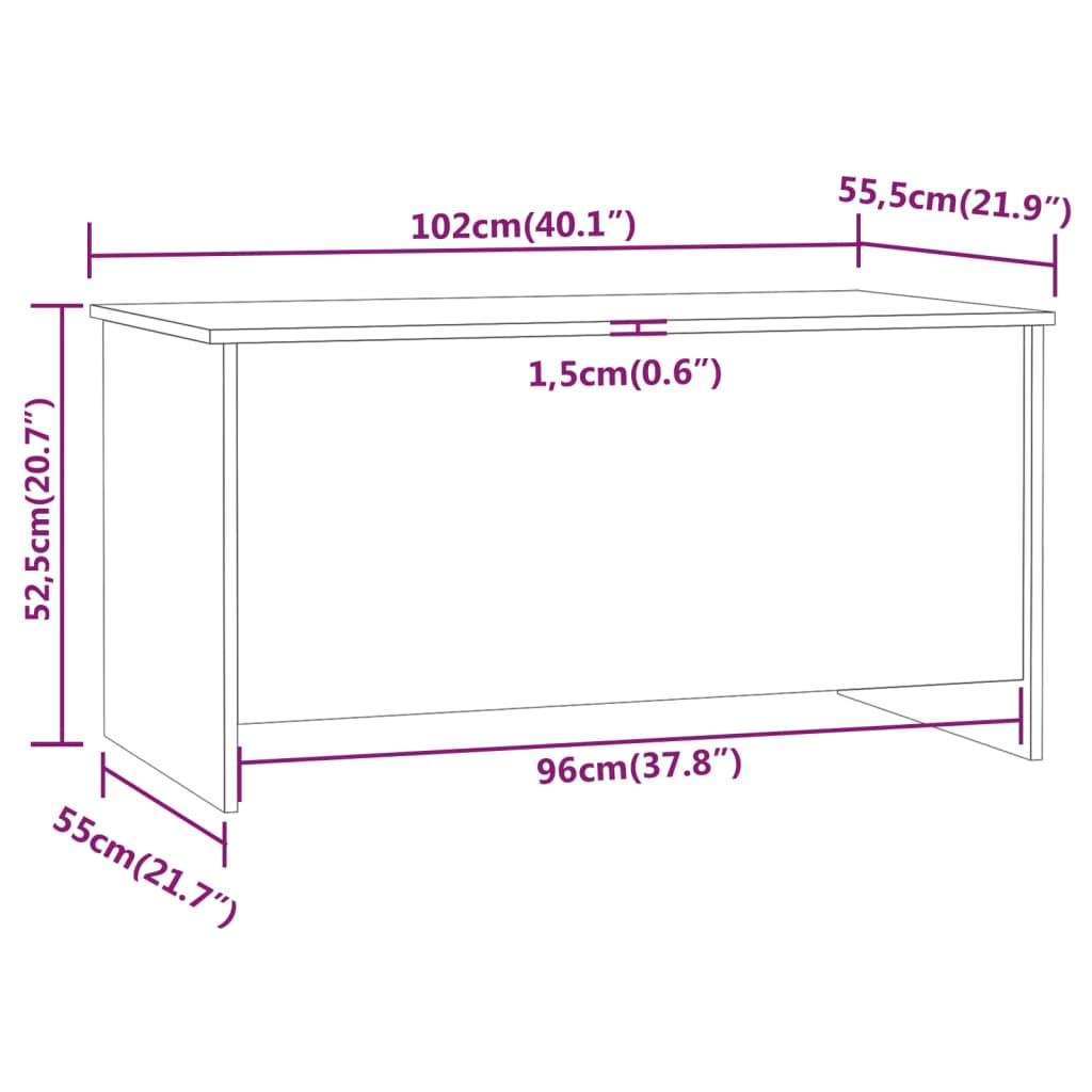 Soffbord Sonoma Ek 102x55,5x52,5 cm
